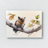 Bat Cute Brown Tree Branch 22 Wall Art