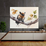 Bat Cute Brown Tree Branch 22 Wall Art
