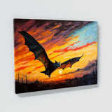 Bat Vibrant Sunset 15 Wall Art