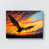 Bat Vibrant Sunset 15 Wall Art