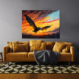 Bat Vibrant Sunset 15 Wall Art