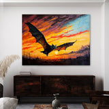 Bat Vibrant Sunset 15 Wall Art