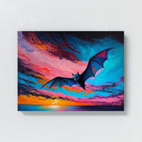 Bat Vibrant Sunset 20 Wall Art
