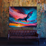 Bat Vibrant Sunset 20 Wall Art