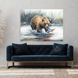 Bear Watercolor Brown Salmon 15 Wall Art