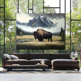 Bison Grass Mountain 15 Wall Art