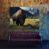 Bison Grass Mountain 2 Wall Art