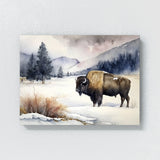Bison Winter Watercolor 1 Wall Art