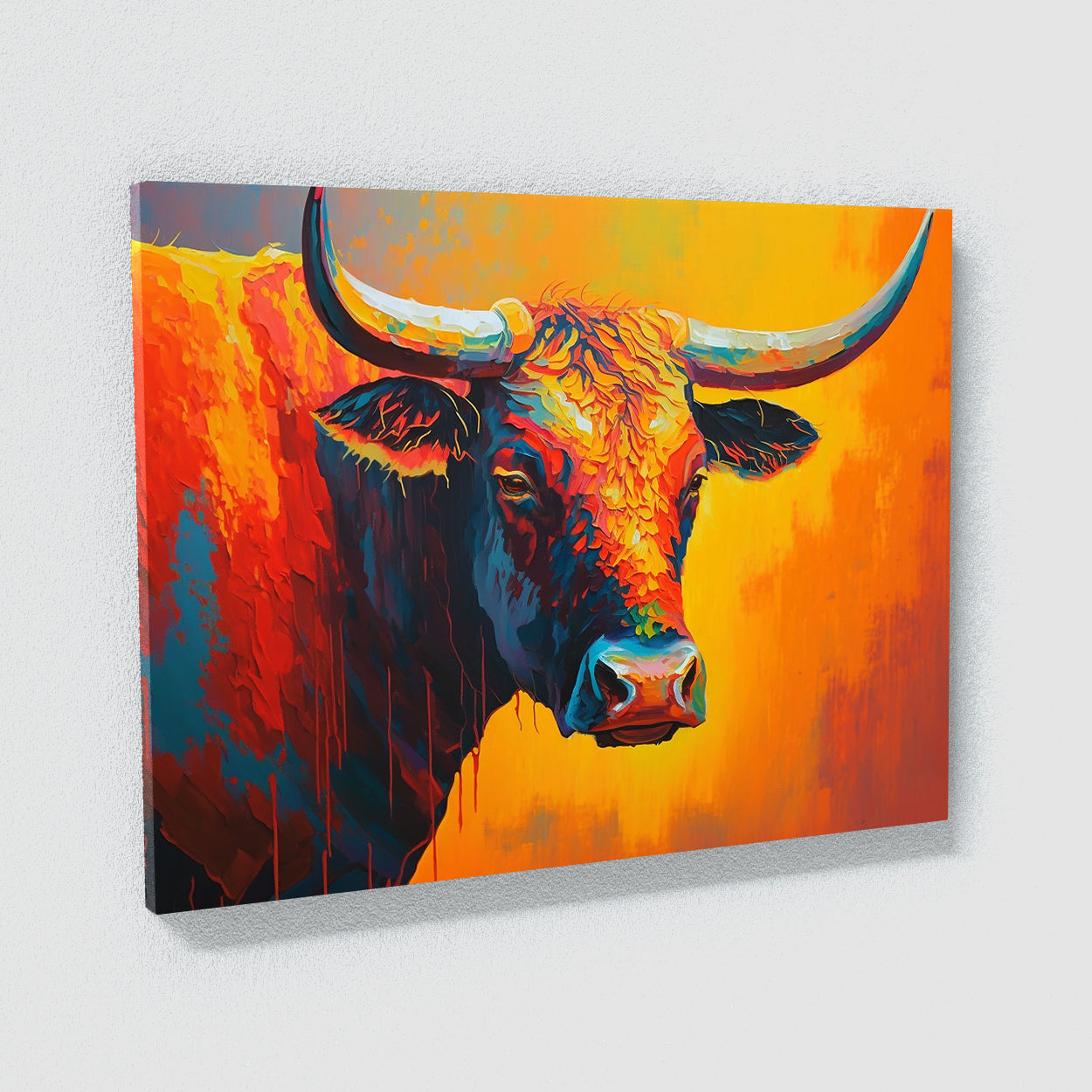 Bull Abstract Colorful 10 Wall Art