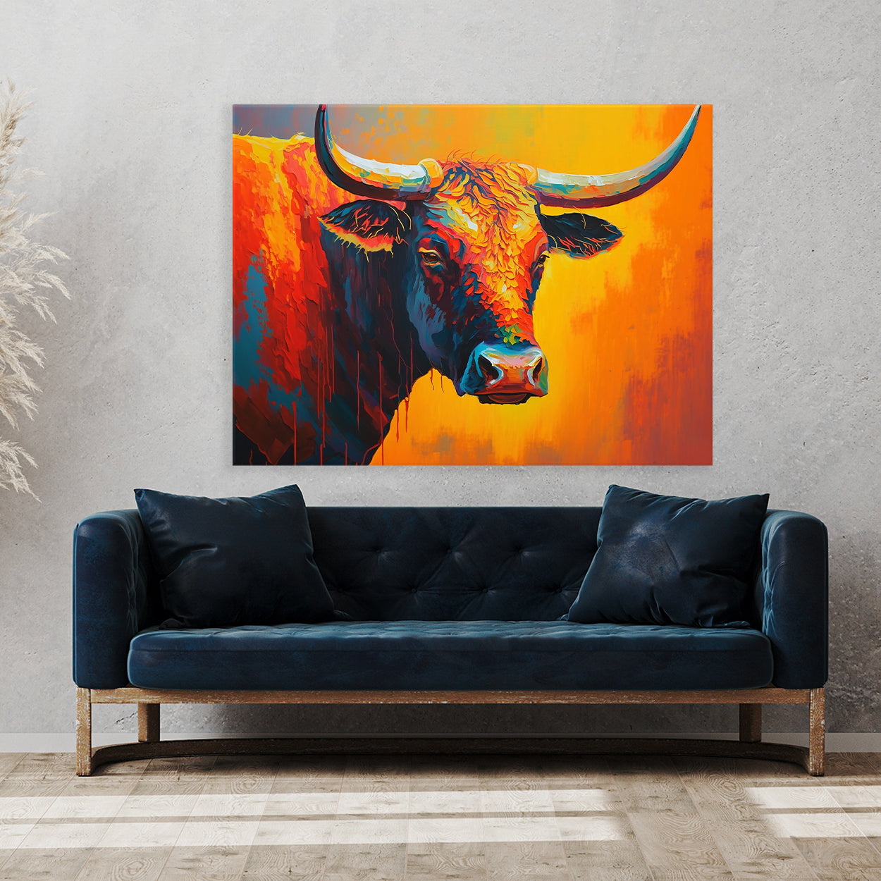Bull Abstract Colorful 10 Wall Art