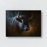 Bull Close Up Drama 11 Wall Art