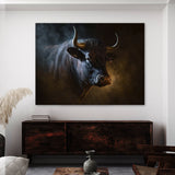 Bull Close Up Drama 11 Wall Art