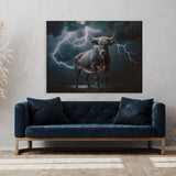 Bull Dramatic Moody 13 Wall Art
