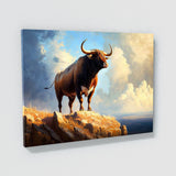 Bull Majestic Hilltop Sunny Sky 37 Wall Art