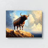 Bull Majestic Hilltop Sunny Sky 37 Wall Art