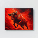 Bull Powerful Red 19 Wall Art