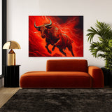Bull Powerful Red 19 Wall Art