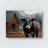 Bull Realistic Detailed Barn 7 Wall Art