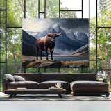 Bull Realistic Detailed Mountain 14 Wall Art