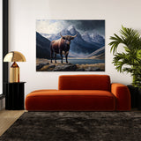 Bull Realistic Detailed Mountain 14 Wall Art