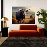 Bull Realistic Rural Landscape 28 Wall Art