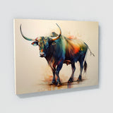 Bull Watercolor Vibrant 20 Wall Art