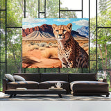 Cheetah In Dry Landscape 1 Wall Art
