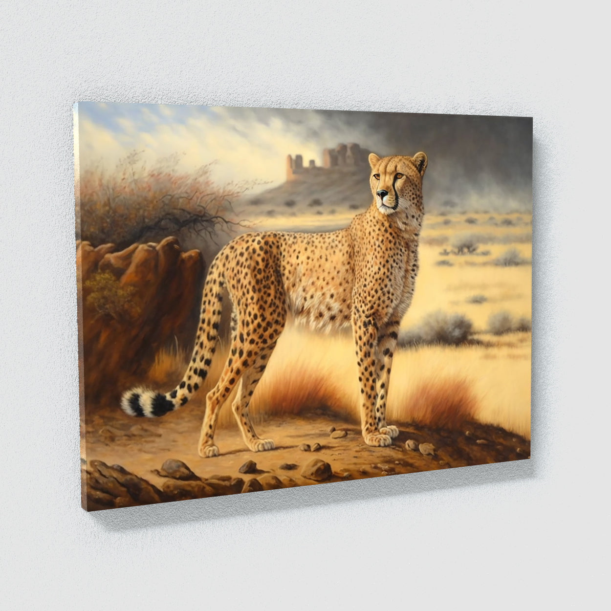 Cheetah Realistic Landscape 6 Wall Art