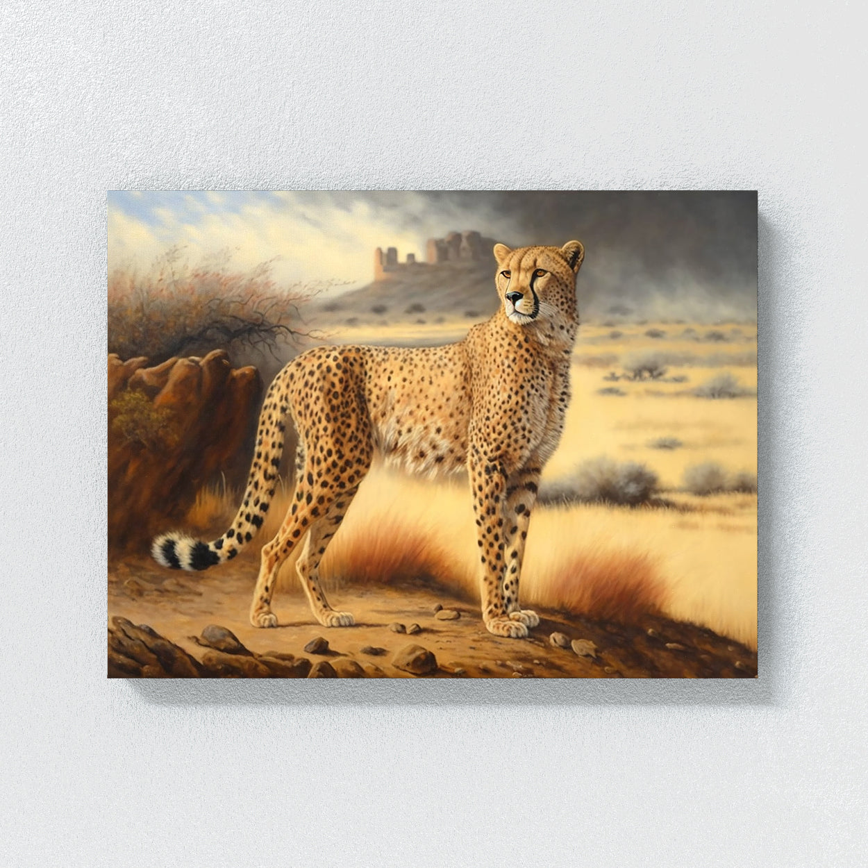Cheetah Realistic Landscape 6 Wall Art