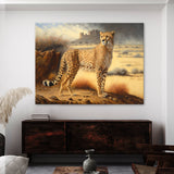 Cheetah Realistic Landscape 6 Wall Art