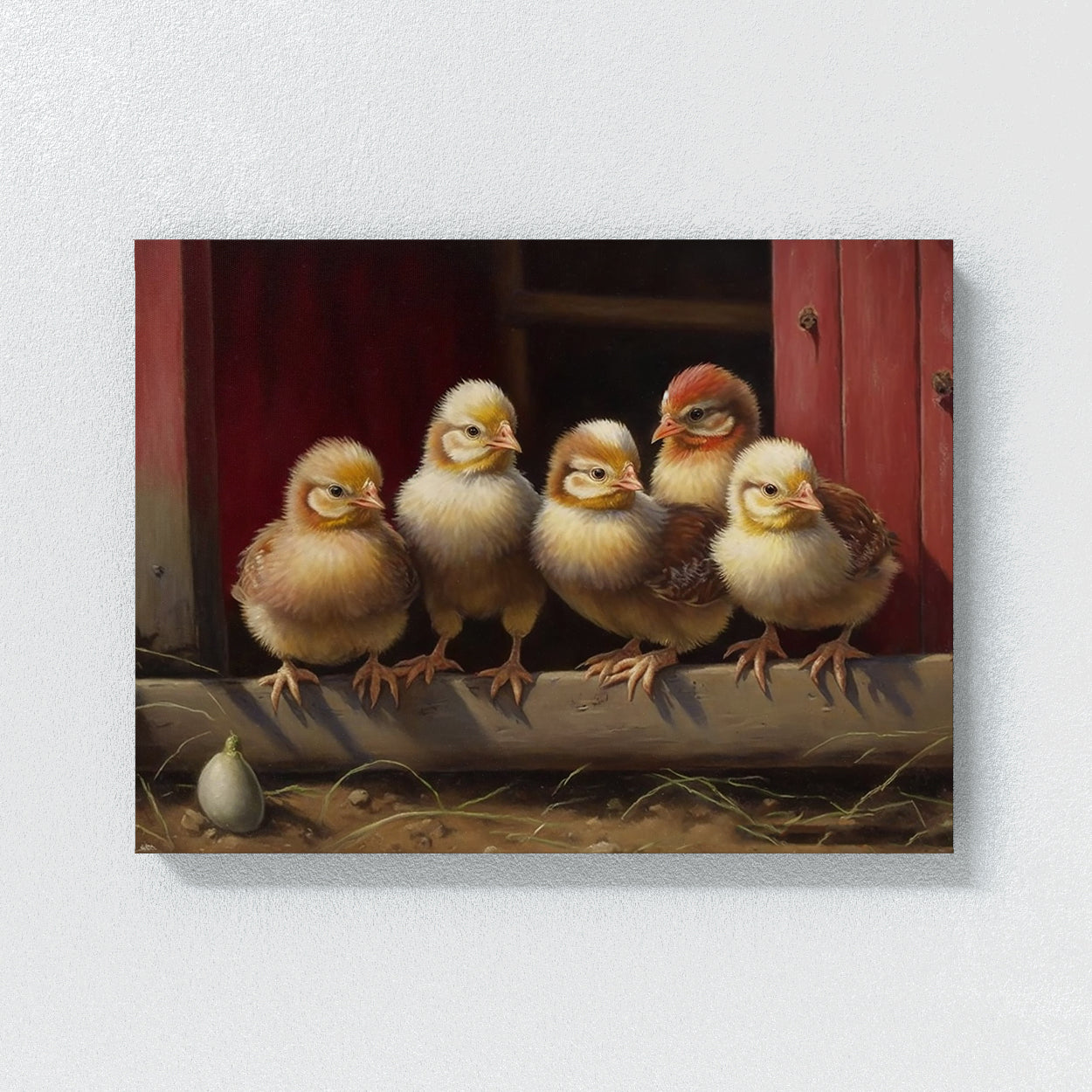 Chicken Realistic Hens In Barn 13 Wall Art