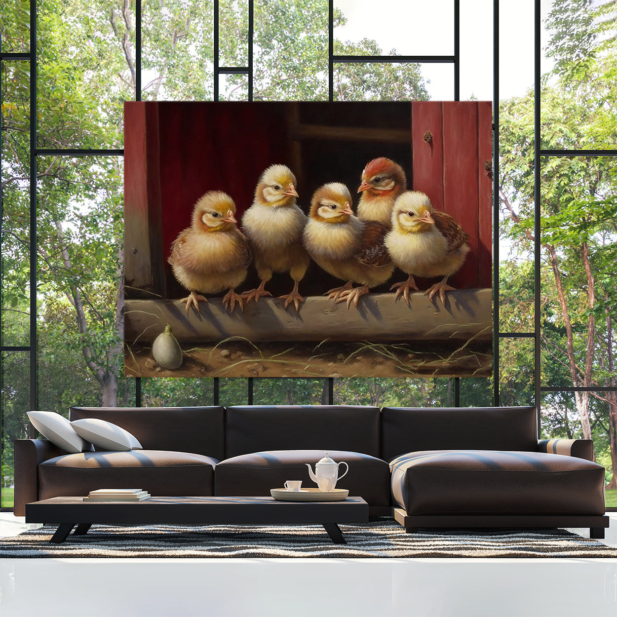 Chicken Realistic Hens In Barn 13 Wall Art