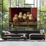 Chicken Realistic Hens In Barn 13 Wall Art