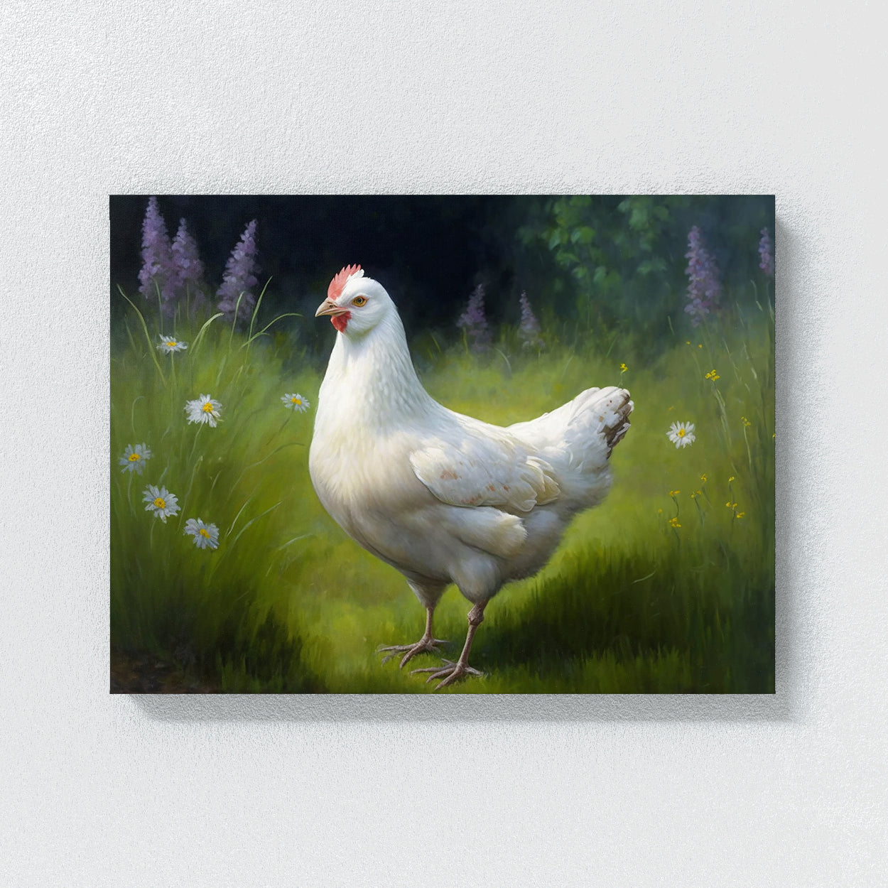 Chicken Realistic White 2 Wall Art