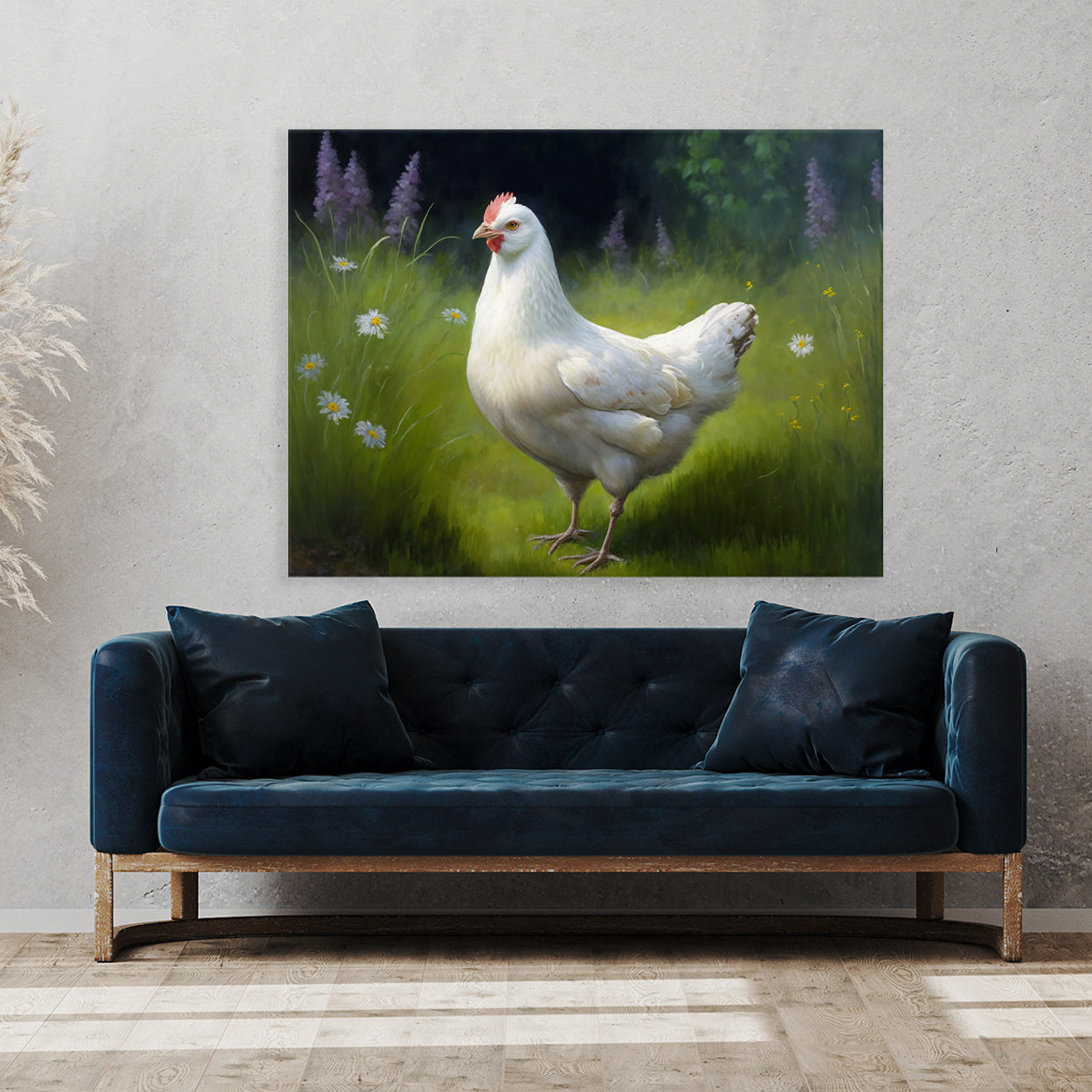 Chicken Realistic White 2 Wall Art