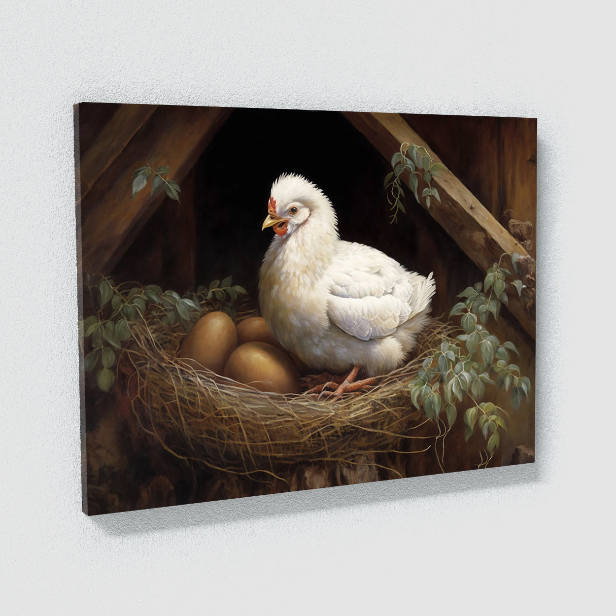 Chicken Realistic White Hen 7 Wall Art