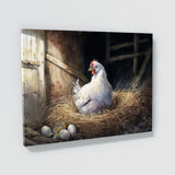 Chicken Rustic Barn White Hen 25 Wall Art