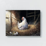 Chicken Rustic Barn White Hen 25 Wall Art