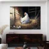 Chicken Rustic Barn White Hen 25 Wall Art