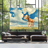 Cow Cute Sky Scene 9 Wall Art