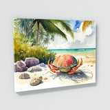 Crab Vibrant Seashell Beach 11 Wall Art
