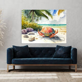 Crab Vibrant Seashell Beach 11 Wall Art