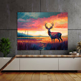 Deer Abstract Sunset 31 Wall Art