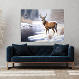 Deer Realistic Snowy 20 Wall Art