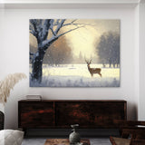 Deer Snow Landscape 15 Wall Art