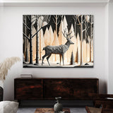 Deer Snowy Forest 30 Wall Art