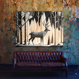 Deer Snowy Forest 30 Wall Art