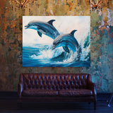 Dolphin Bright Water Scene 2 Wall Art