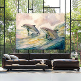 Dolphin Dreamy Ocean Rainbow 5 Wall Art