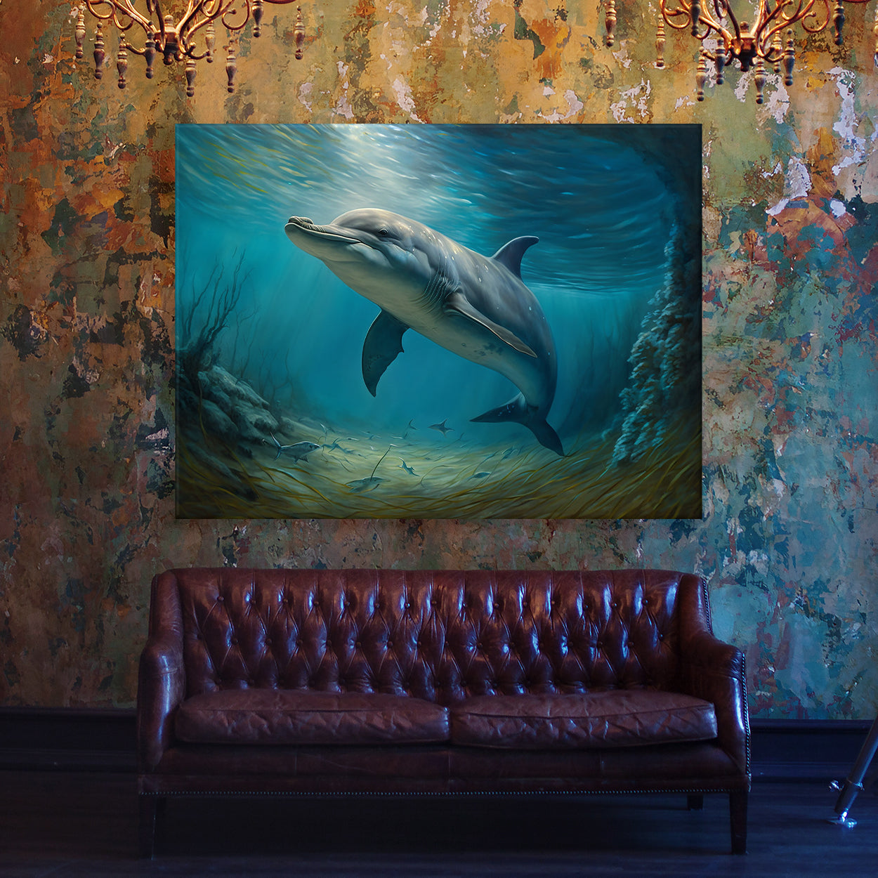 Dolphin Realistic Wonder 24 Wall Art